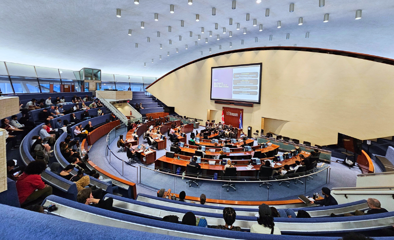 people gathered at Toronto City Hall for a youth summit